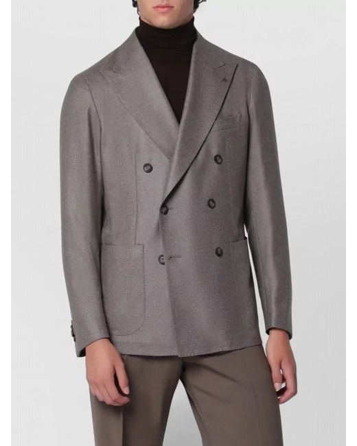 Tagliatore Gray Double Breasted Suit Tailored Fit for men
