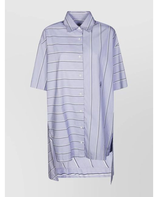 J.W. Anderson Blue Striped Short Sleeve Dress