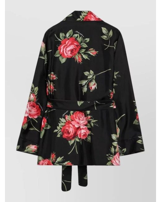 Dolce & Gabbana Multicolor Silk Floral Print Long Sleeve Shirt