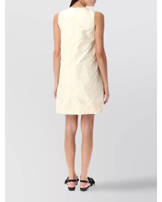 Ganni Natural Tafeta Mini Dress Stripes