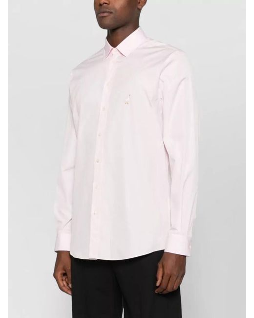 Moschino Pink Long Sleeve Shirt Button Down Collar for men