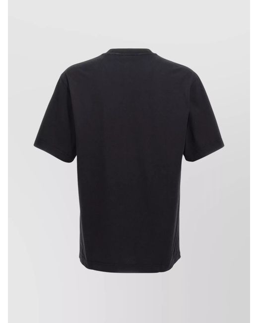 Burberry Black Logo Embroidery T-Shirt for men