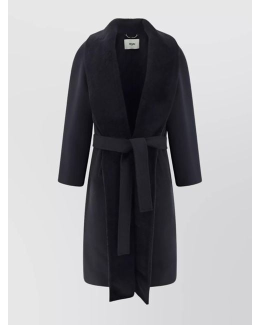Fendi Blue Wool Coat