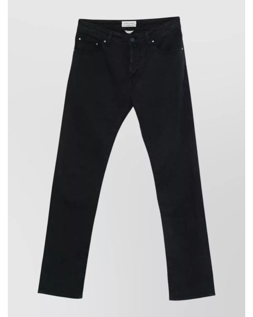 Jacob Cohen Black Slim Fit Five Pocket Mid Rise Trousers for men
