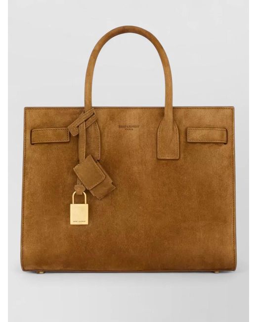 Saint Laurent Brown Sac De Jour Suede Tote Bag