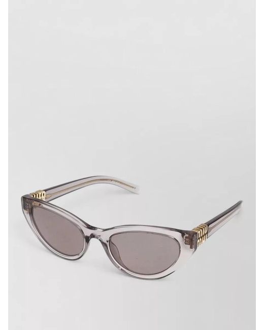 Miu Miu Gray Sunglasses Cat Eye Transparent Accents