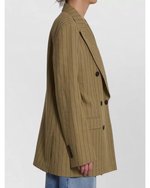 Dolce & Gabbana Blue Double Breasted Linen Jacket Peak Lapels
