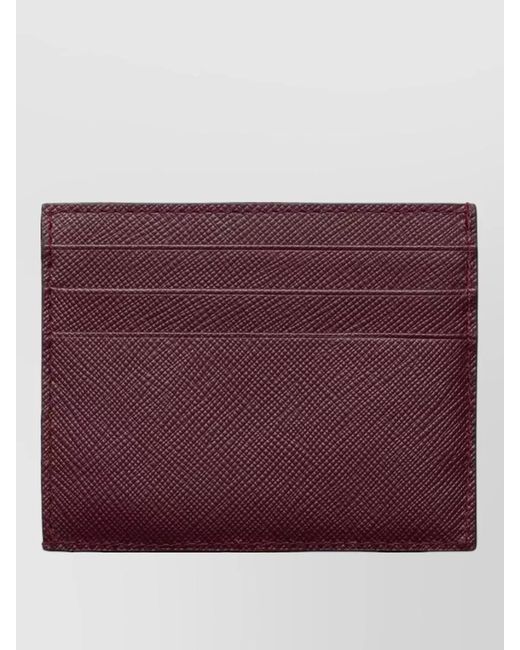 Prada Purple Leather Card Holder for men