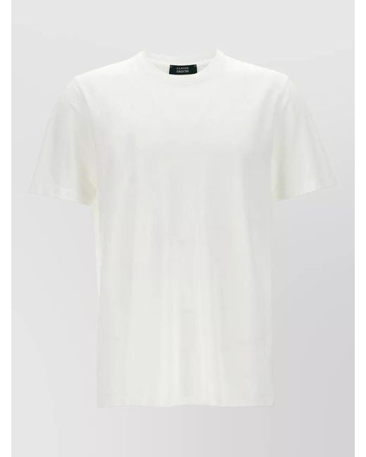 Zanone White Fine Cotton Crew Neck Short Sleeve Top for men