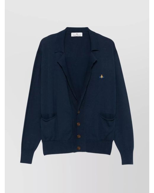 Vivienne Westwood Blue Cashmere V-Neck Cardigan for men