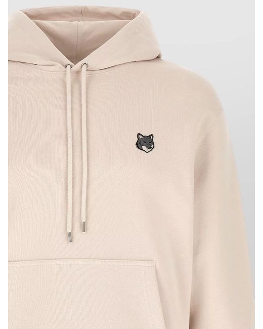 Maison Kitsuné Natural Hoodie Featuring Fox Head And Hood for men