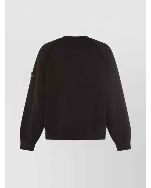 Stone Island Black Oversized Cotton Crewneck Sweatshirt for men