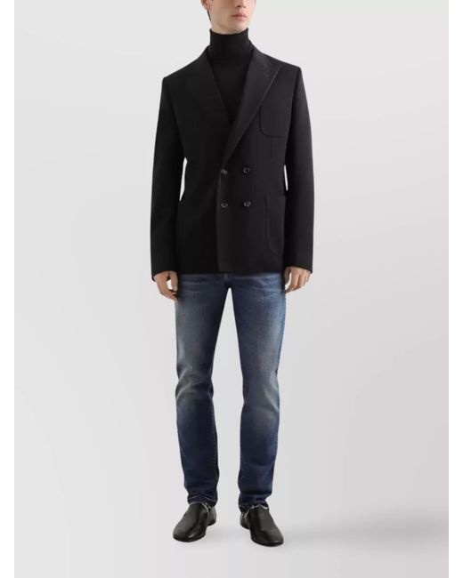 Dolce & Gabbana Black Wool Double-Breasted Blazer for men