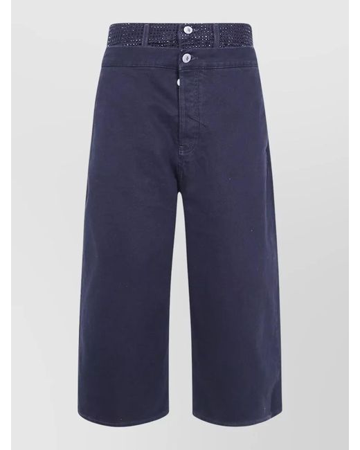 The Attico Blue Denim Shorts Belt Loops Thermostrass Detail