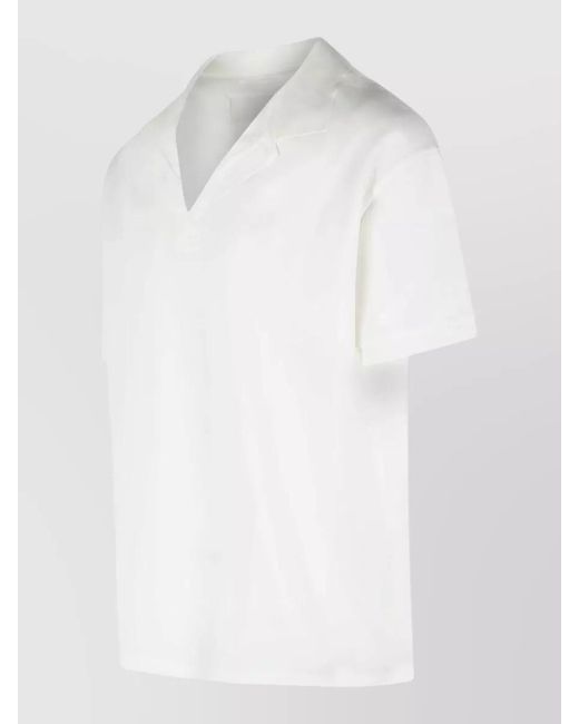 Maison Margiela White Cotton Polo Shirt Short Sleeves Collar for men