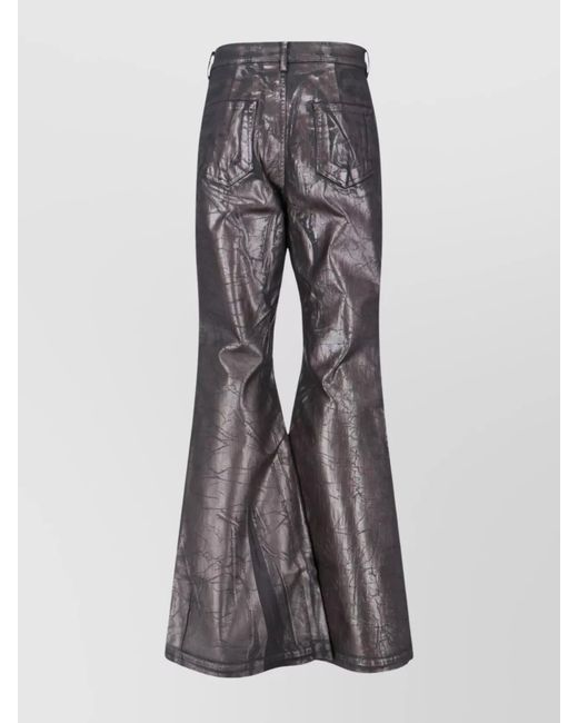 Rick Owens Gray Flared Trousers With Pockets And Loops for men