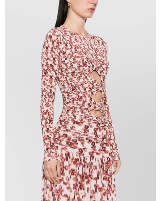Isabel Marant Red Cutout Bow Long-Sleeve Top