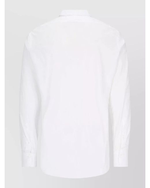 Finamore 1925 White Shirt Casual Straight Cut Collar Long Sleeves for men