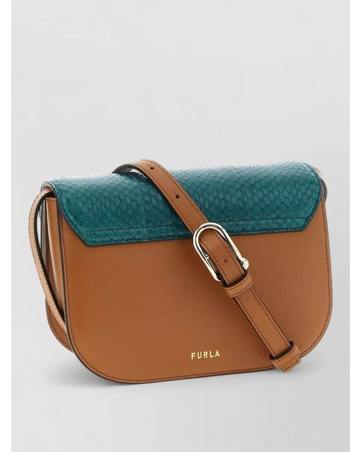 Furla Green Mini Leather Crossbody Bag