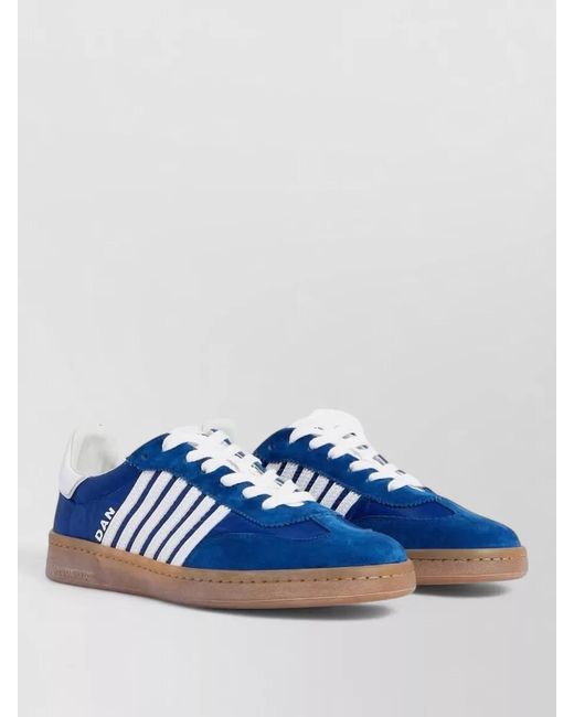 DSquared² Blue Leather Low-Top Sneakers for men