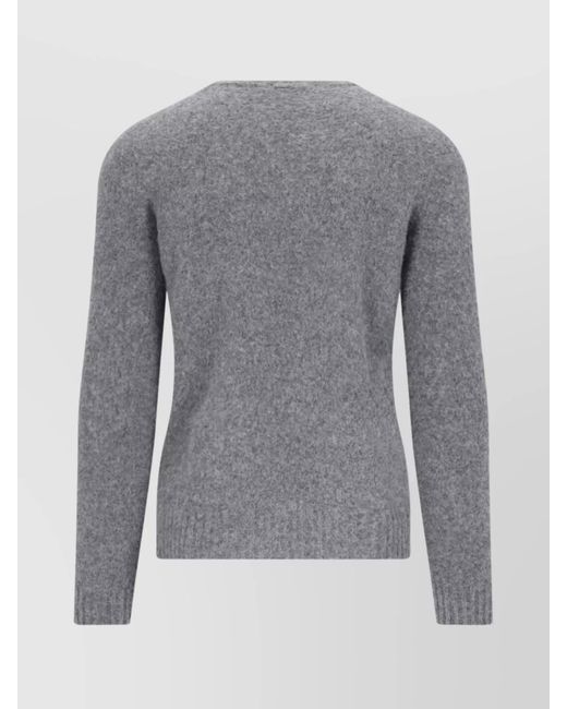 Drumohr Gray Lambswool Crewneck Jumper for men