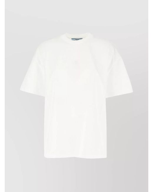 Prada White Knitwear Crew Neck Short Sleeves