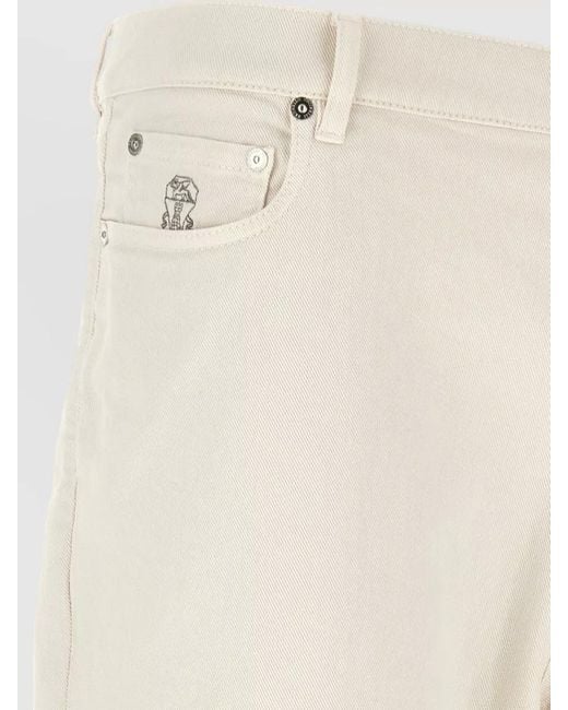 Brunello Cucinelli Natural Relaxed Fit Tapered Leg Denim Jeans for men