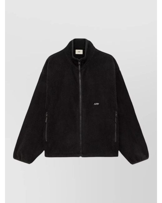 Autry Black Jacket High Collar Side Pockets