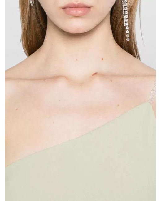 Staud White Beaded One-Shoulder Maxi Dress