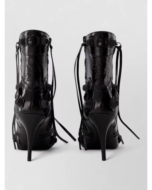 Balenciaga Black Cagole H90 Ankle Boots Grained Lambskin
