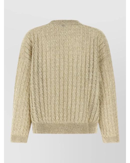 Brunello Cucinelli Natural Linen Cable-Knit Jumper