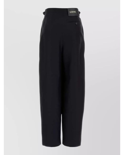 Loewe Blue Wool Silk Wide-Leg Trousers