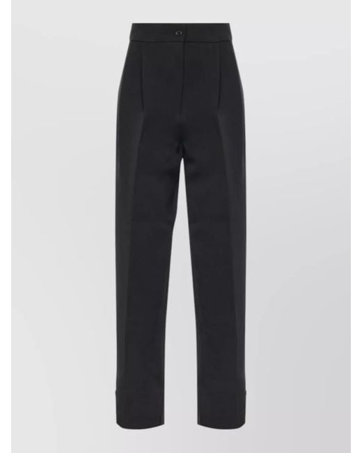 Frankie Shop Black Doyer High Waist Pleated Wide Leg Trousers