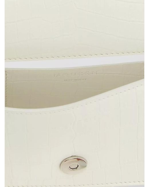 McQueen White Jewelled Mini Shoulder Bag Chain Handle