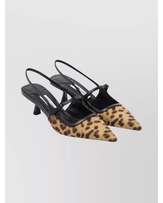 Jimmy Choo Metallic Slingback Pumps With Animal Print Design