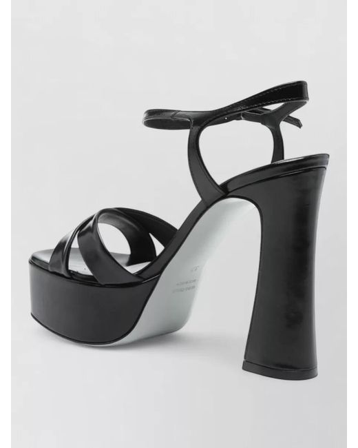 Roberto Festa Black Platform Pumps Ankle Strap Block Heel