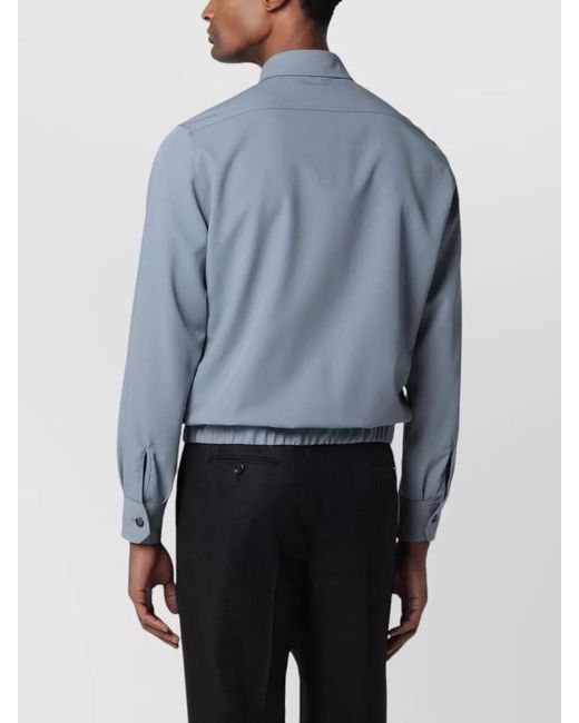 Lardini Blue Wool Shirt Jacket for men