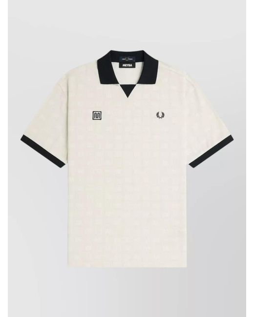 Fred Perry Natural Contrast Collar Short Sleeve Casual Top for men