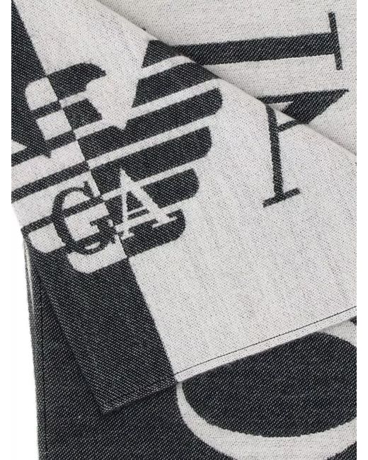Emporio Armani Gray Cashmere Blend Scarf for men