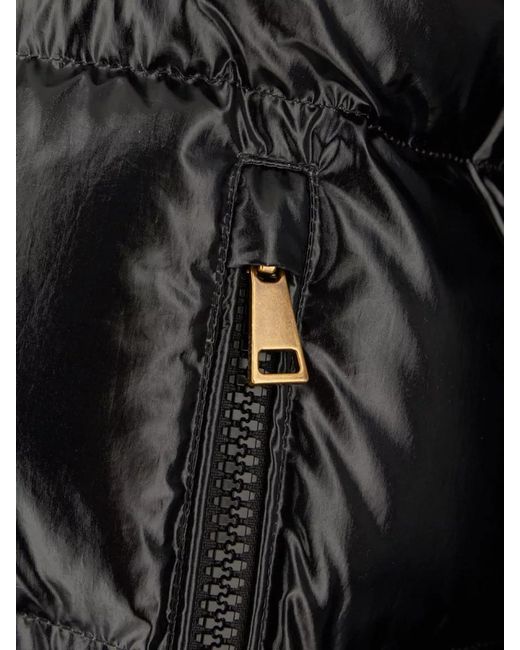 Moncler Black Nylon Down Parka Coat