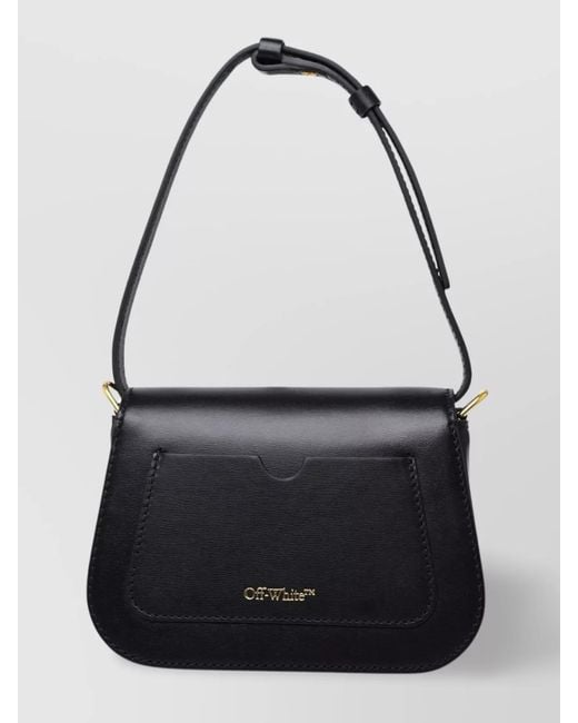Off-White c/o Virgil Abloh Black Skeleton Binder Leather Shoulder Bag