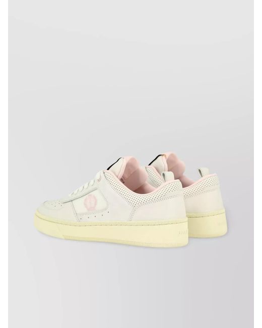 Bally Natural Perforated Pull Tab Rubber Sole Sneakers