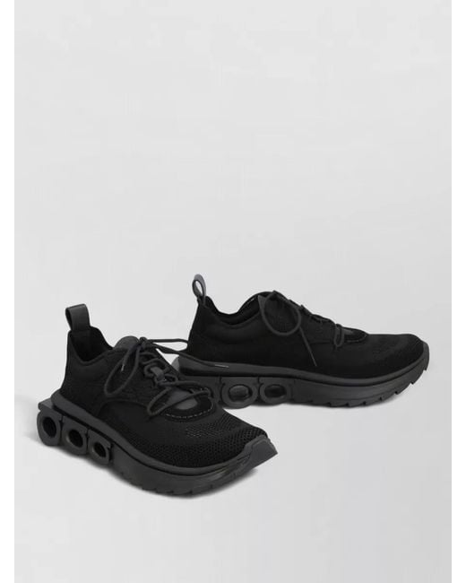 Ferragamo Black Nima Lace Up Running Sneakers