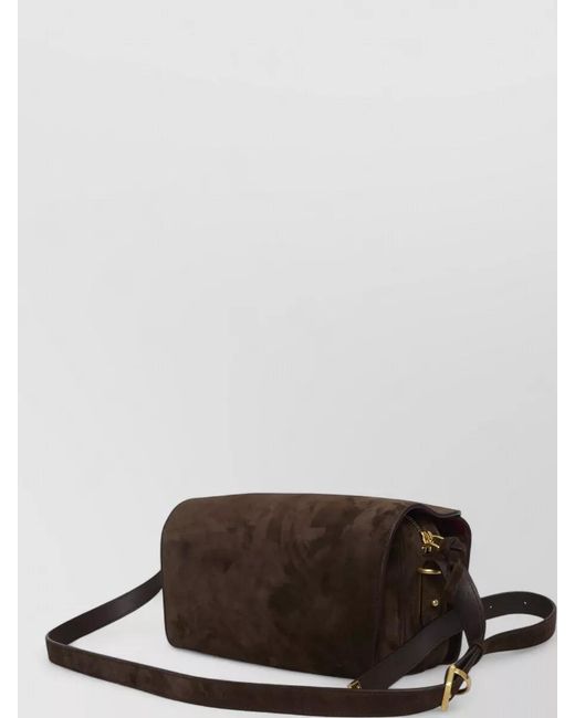 Balenciaga Brown Medium Suede Calfskin Leather Shoulder Bag