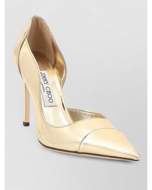 Jimmy Choo Natural Brigitte 100 Liquid Metal Leather Pumps
