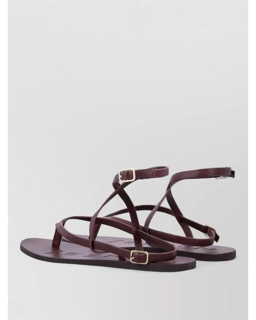 Manebí Multicolor Strappy Leather Thong Flat Sandal