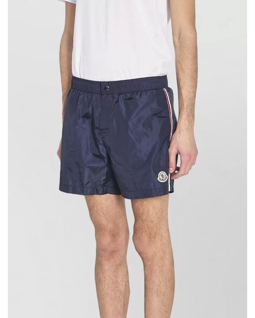 Moncler Blue Logo Patch Swim Shorts for men