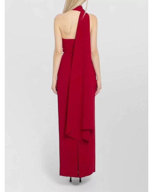 Solace London Red One Shoulder Maxi Dress Open Back