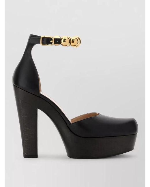 Chloé Black Leather Platform Pumps