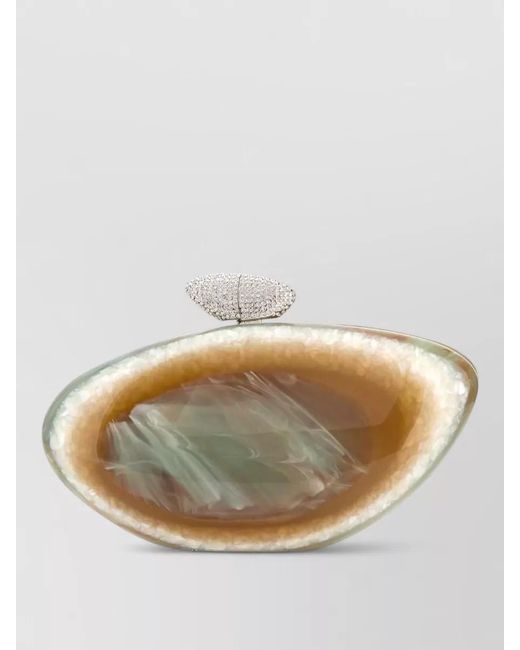 Benedetta Bruzziches Natural Armonia Clutch Bag Pvc Glossy Texture